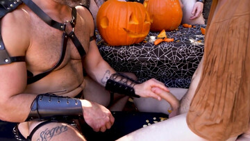 Erotic cam sex in merciless threesome between bears with huge cocks