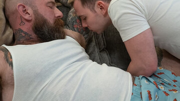 DILF domination with a skinny brunette twink taking it