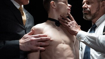 Pack of old guys fuck twink the hard way in serious fetish kinks