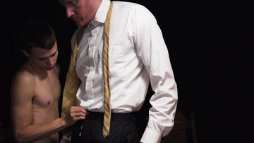 Submissive brunette twink takes hard Mormon dick inside