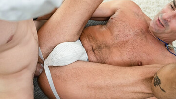 Insolent DILF moans with more and more young cock smashing his ass