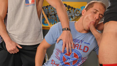 Cock in custody: threesome with sucking and fucking