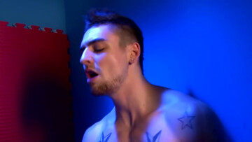 Steamy blokes use the small toilet for intimate anal sensations