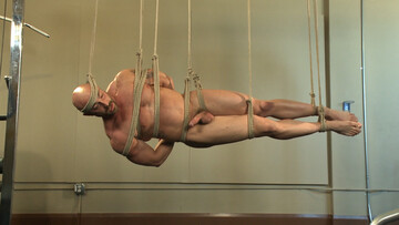 Muscular males play rough maledom games at the gym