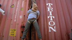 Nude man with hairy chest gets ass fucked in rough positions