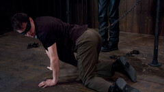 Appealing boy lets the master throat the dick and spank his ass in loud BDSM