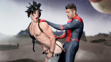 Cosplaying guys end up fucking each other in a compilation