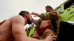 Fireman Bo Sinn fucking this dude's tight ass outdoors