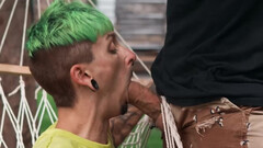 Erotic backyard fun for a twink with very tight ass