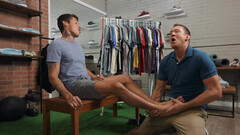 Foot fetish seduction and doggystyle with two dudes