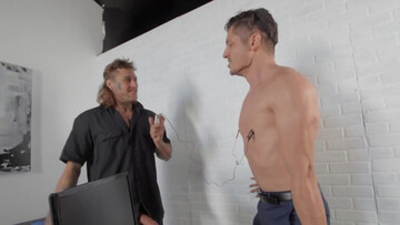 Bo Sinn bends Rocky Vallarta over to fuck him silly