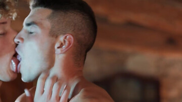 Sensual guys combine rimjob with sex in seductive gay duo