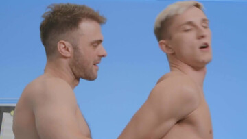 Appealing lovers get intimate on camera in seductive positions