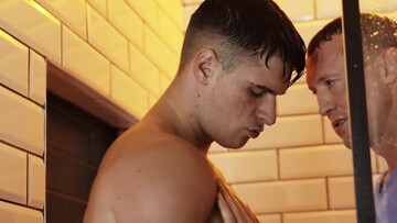 Insolent lads make out at the shower in highly intense gay perversions