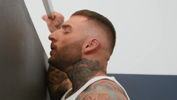 Deep gay intimacy at the restroom during glory hole fetishes