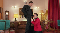 Strong male lets horny guy stick his huge dick in the ass