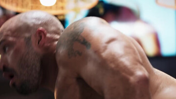 Inked-up and hard-bodied studs fucking in the room