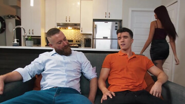 Orange get-up twink getting fucked in a sneaky way