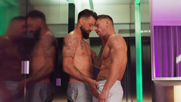 Muscular males hook up for sex in surreal hardcore positions