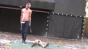 Nude guy endures rough sexual punishments during webcam BDSM kinks