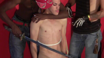 Twink takes electro punishment like a good little slut