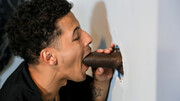 Black dude tries endless BBC through the glory hole ahead of riding it