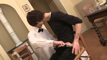 Skinny twink ass fucks his partner in merciless positions at home