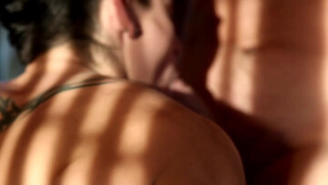 Slutty brunette guy licking all over that penis tip