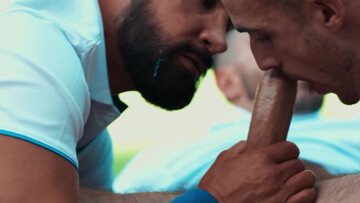 Hot bears provide steamy blowjob and anal scenes in a loud threesome