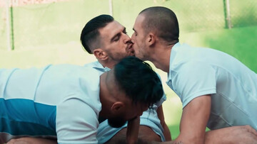 Hot bears provide steamy blowjob and anal scenes in a loud threesome