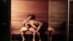 Muscular men share the sauna as their playground for ruthless sex