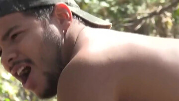 Hot Latino males hook up for sex in the woods until the falls exhausted