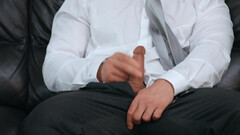 Serious dick swapping anal sex in bi-sexual threesome