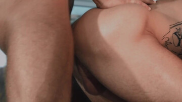 Tanned men fuck a lot and share pussy in their first bi-sexual affair