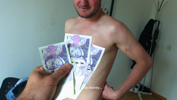 Inked guy with a round ass is going to earn that money