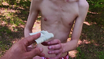 Strong cock for cash in outdoor POV gay fantasies