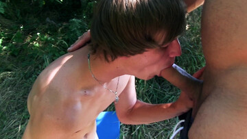 Bowlcut brunette twink is going to suck dick and bottom