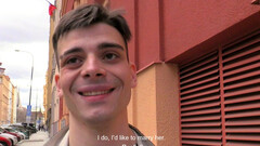 Cute amateur guy's eyes roll back, hole opens sesame