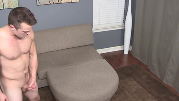 Jaxon the solo hottie strokes his white dick on his own