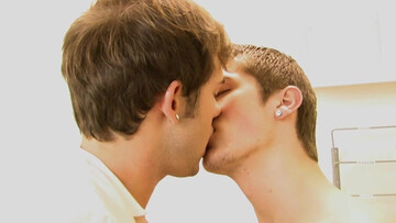 Passionate blokes gag one another and get laid in superb positions