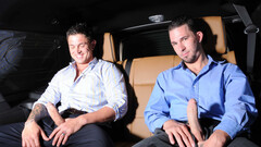 Steamy blokes share the backseat for nothing but anal perversions on camera