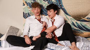 Twink duo has no time for pleasantries, only dildo play