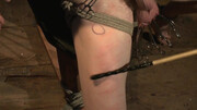 Energized male slave loves it in ropes during whole bondage ass treat