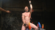 Naked male shows off naked whilst sticking huge toys in the butt hole