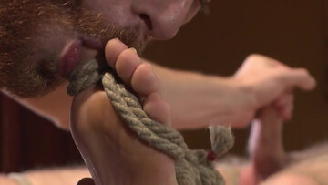 Merciless wanking during bondage kinks ahead of a strong fuck on camera