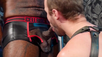 Ebony master ass fucks his slave so hard that the guy falls exhausted