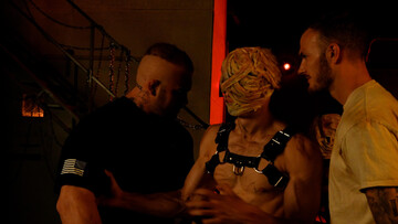 Appealing bear gets rammed by pack of male dominants in restless scenes