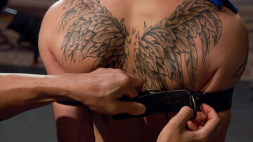 Steamy maledom in threesome perversions with a master and two slaves