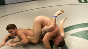 Wrestling match goes intimate for two gay men with big dicks