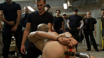 Horny dudes destroying Ned Mayhem with his ass on display